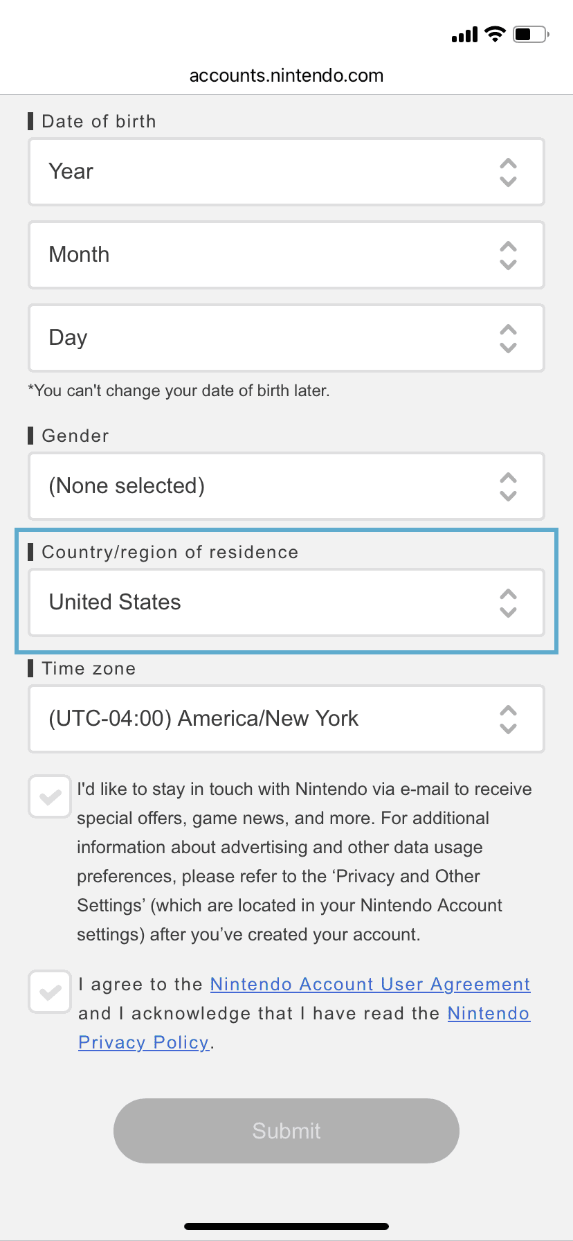 Select United States