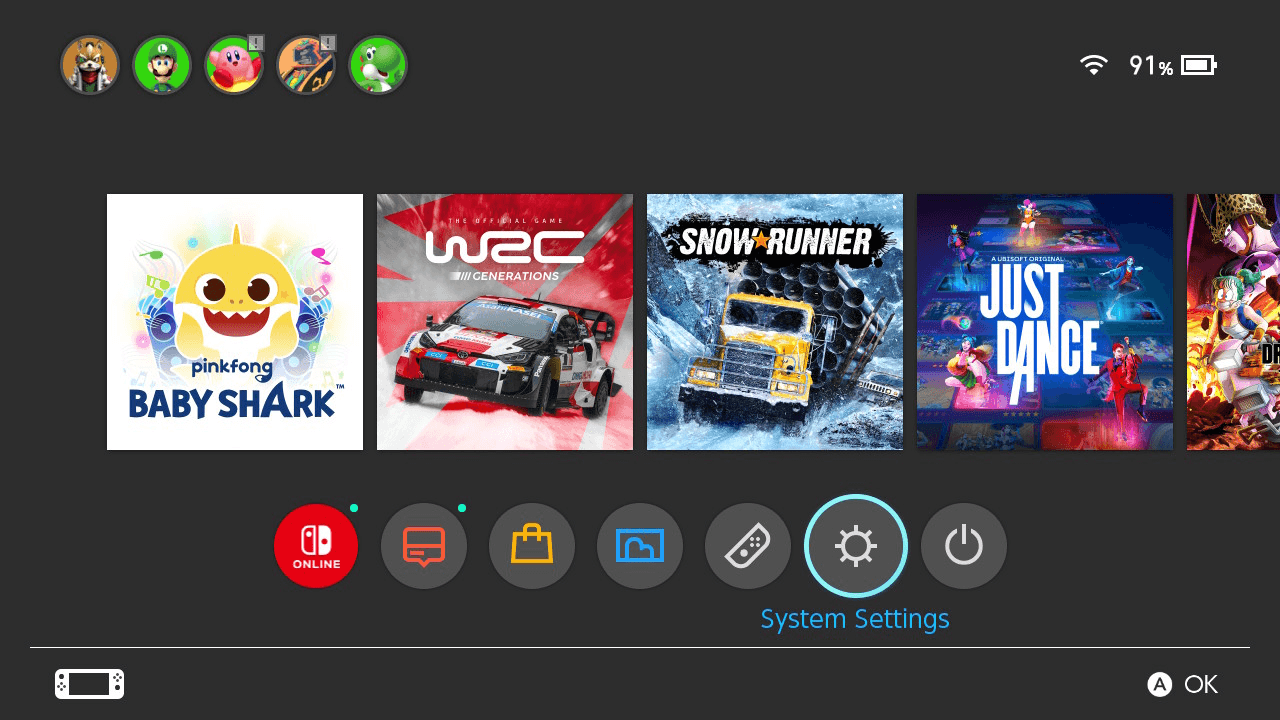 Select system setting